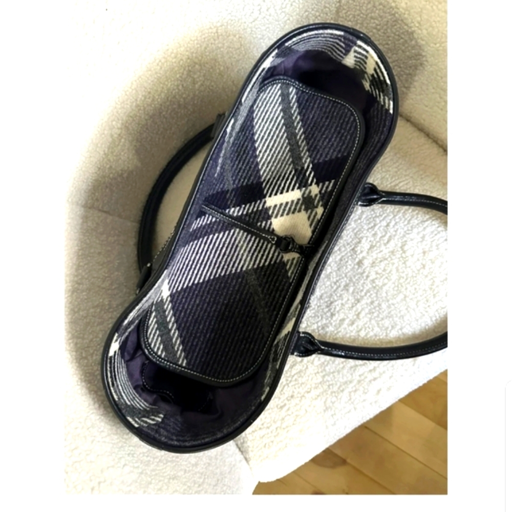 Rare Burberry Blue & White Nova Check Tote Bag - Picture 4 of 12